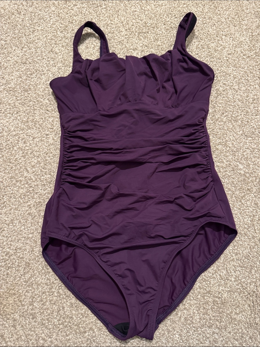 lands end Ruching One-Piece Swimsuit in Deep Plum